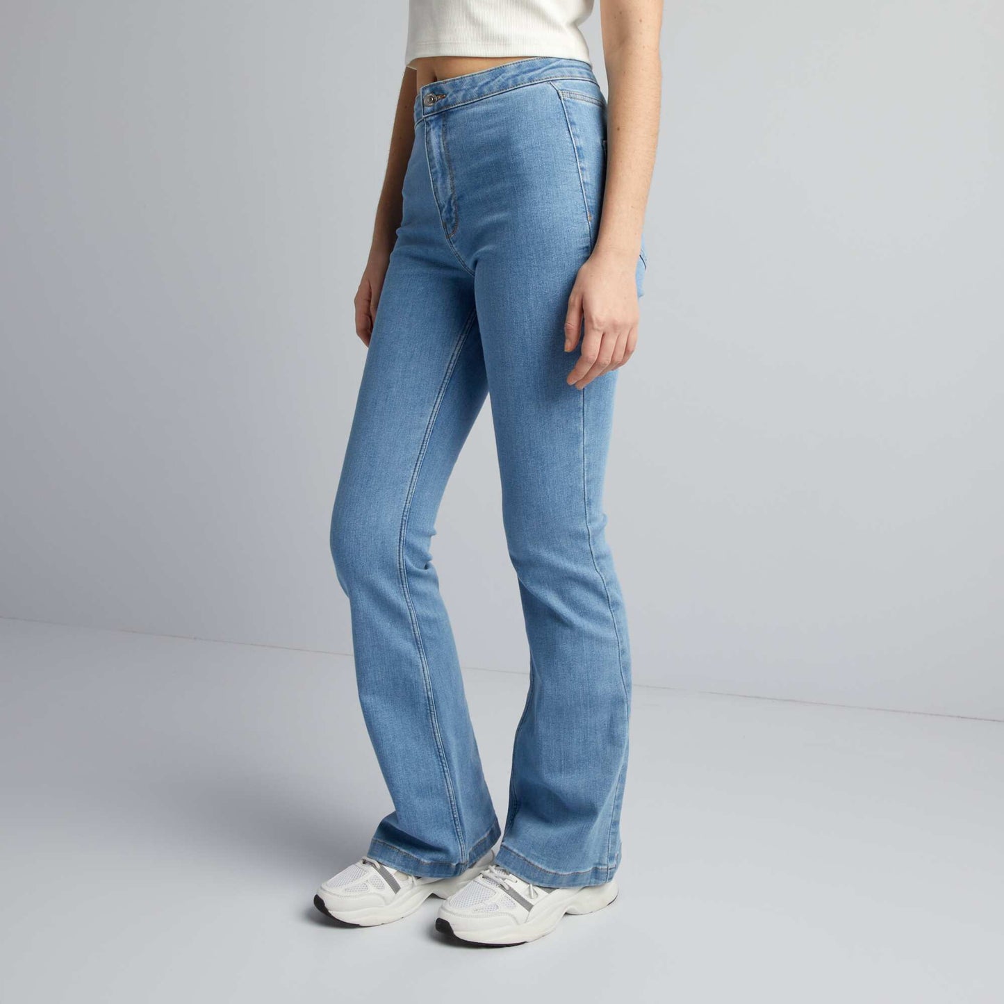 Jean stretch flare/bootcut à taille haute Bleu