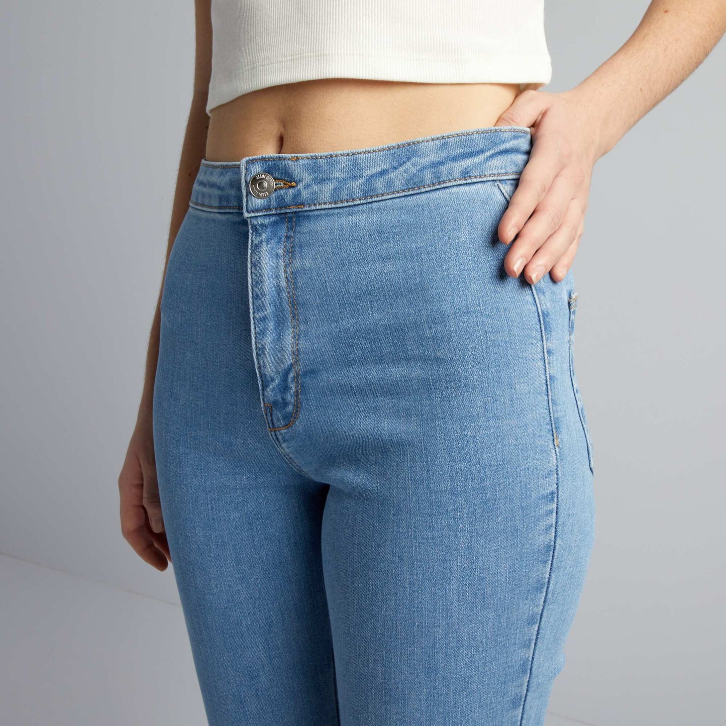 Jean stretch flare/bootcut à taille haute Bleu