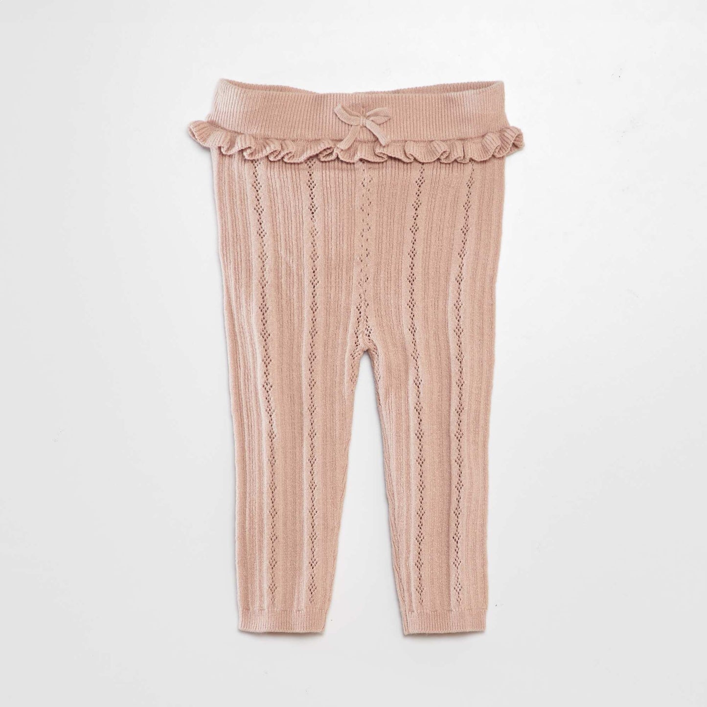 Legging tricot en maille ajour e + chaussettes Beige