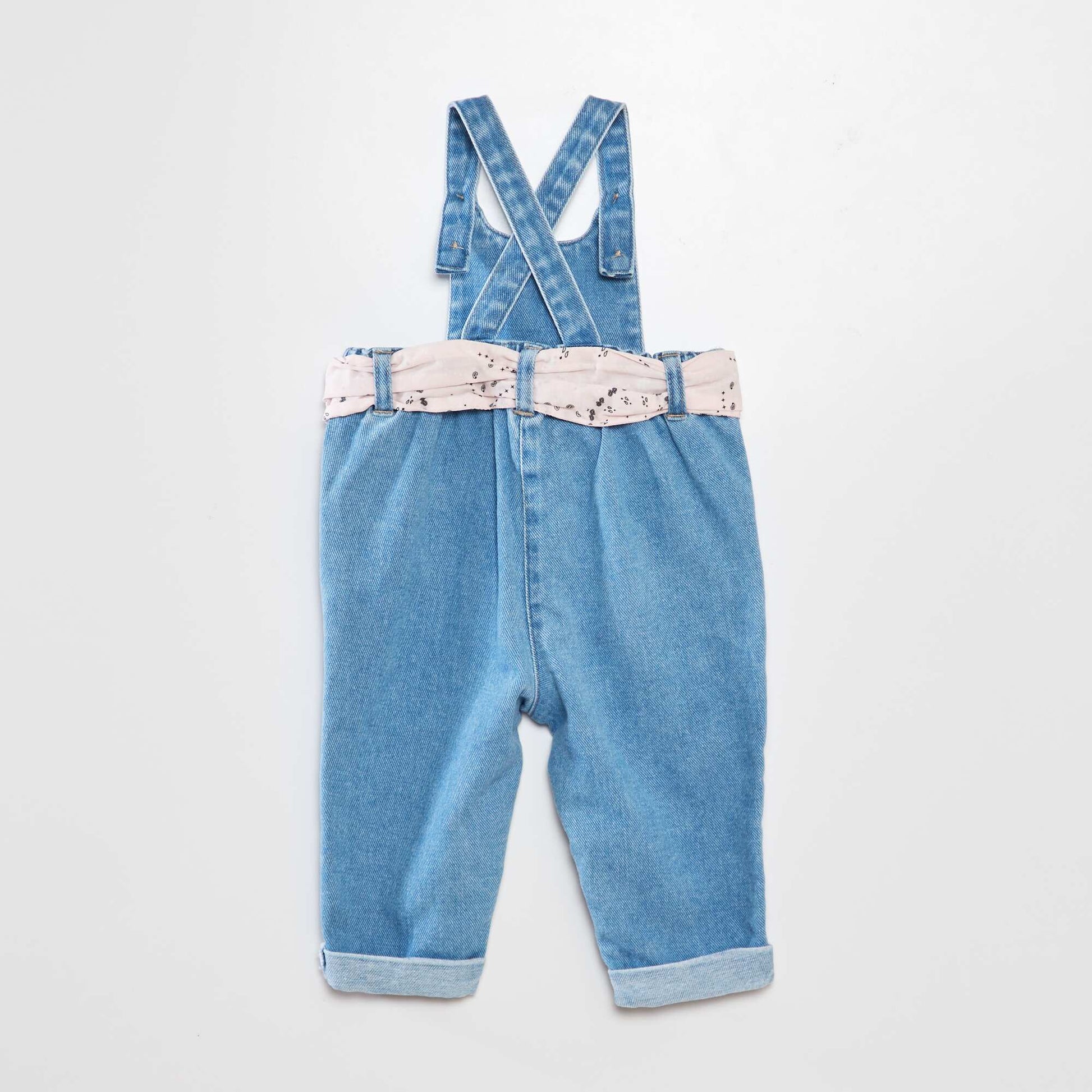 Salopette en denim avec ceinture en coton Denim
