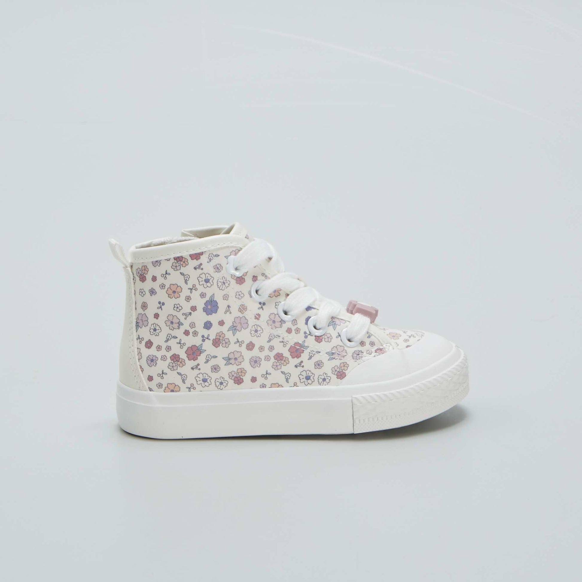 Baskets montantes imprim fleuri Blanc fleuri