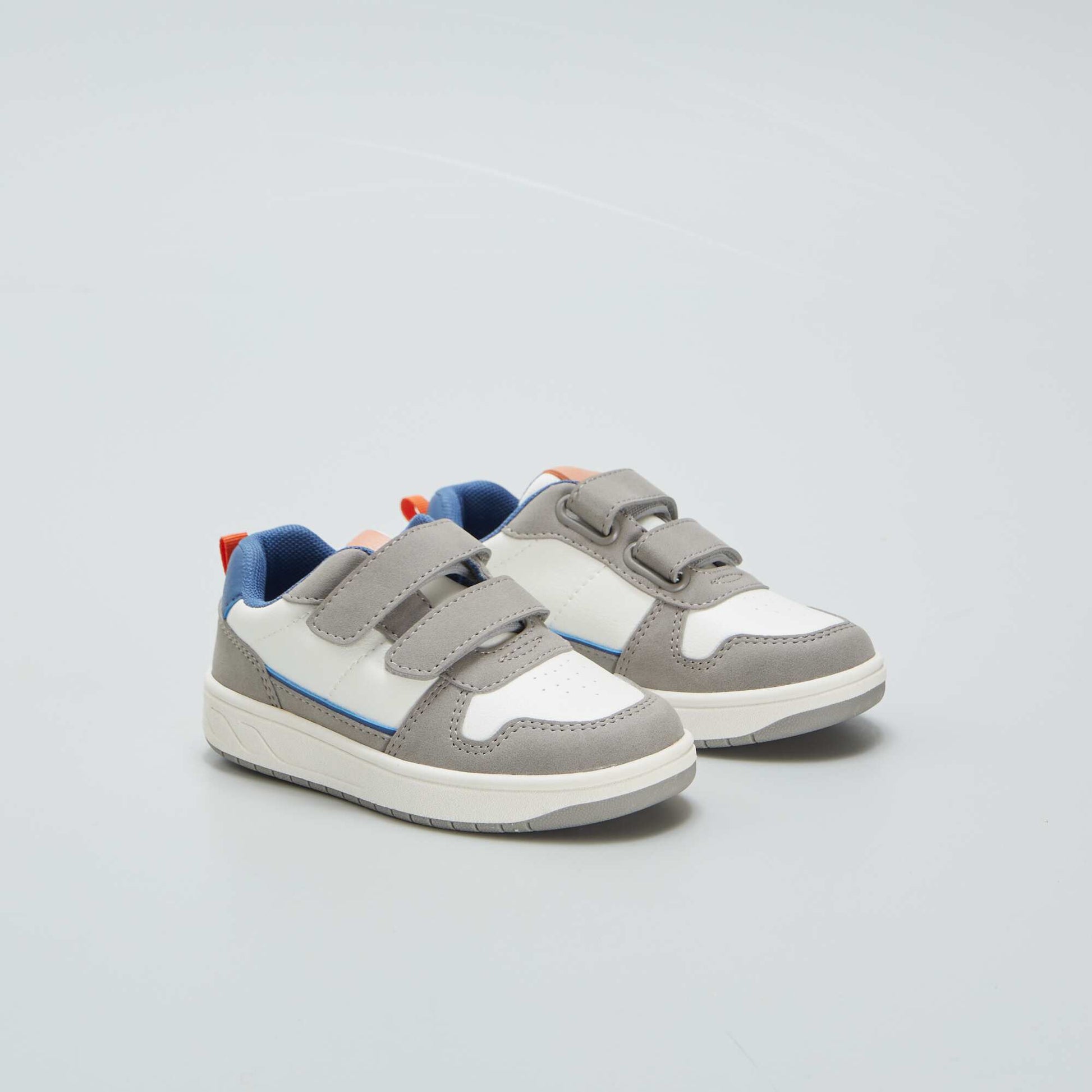 Baskets basses tricolores Blanc/gris/bleu
