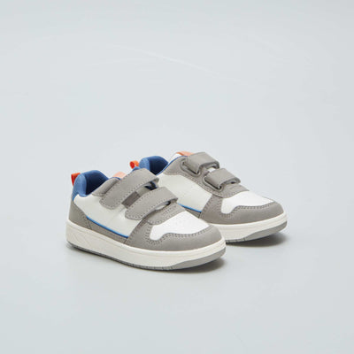 Baskets basses tricolores Blanc/gris/bleu