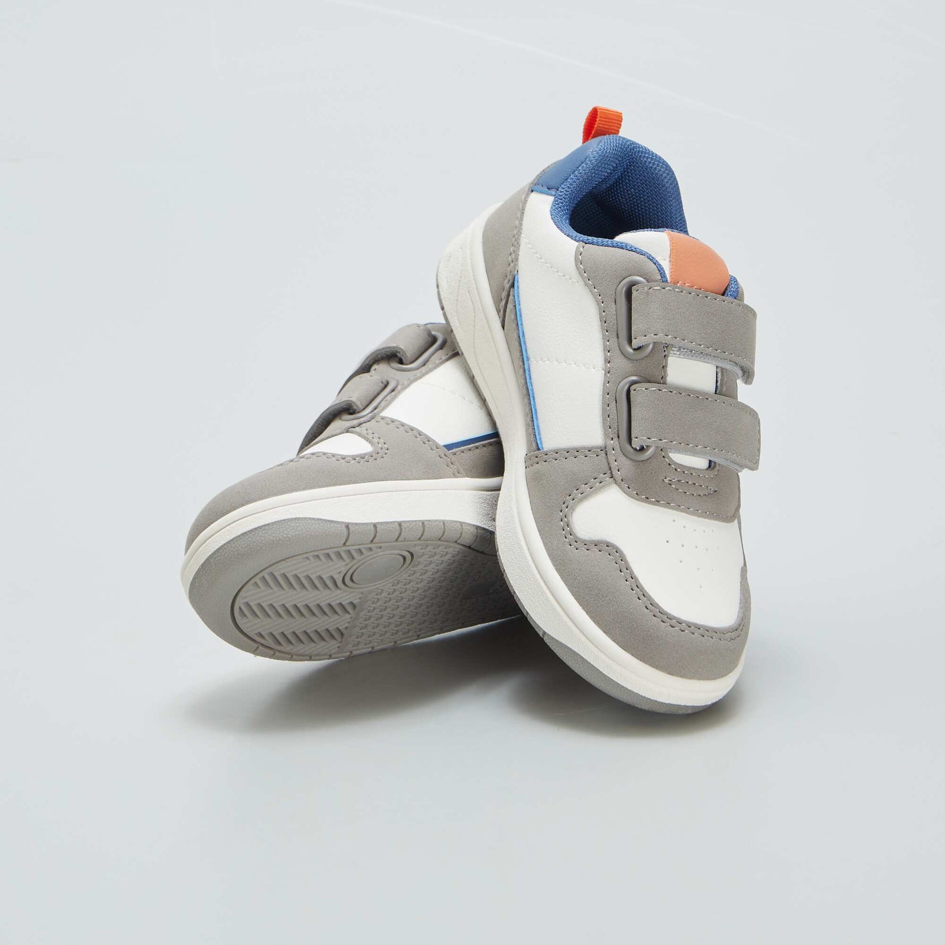 Baskets basses tricolores Blanc/gris/bleu