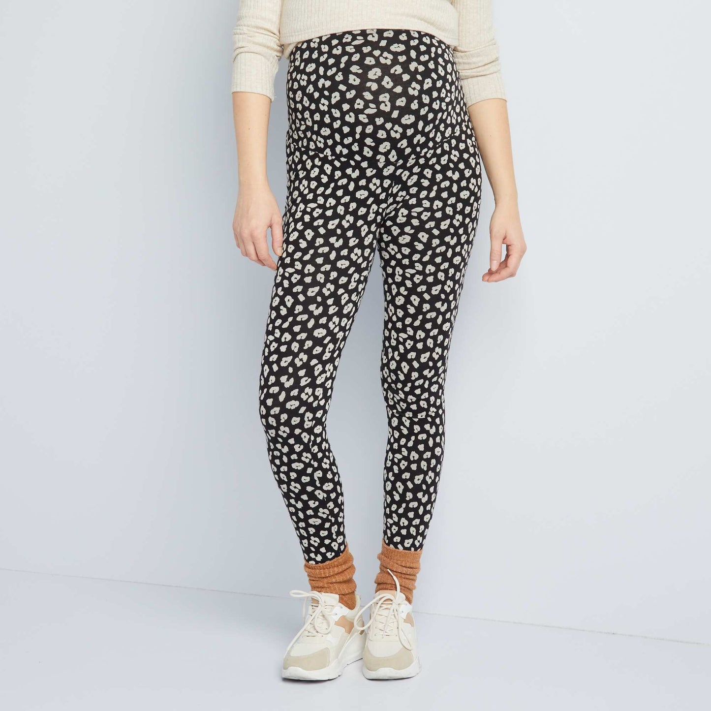 Legging long grossesse Noir/blanc