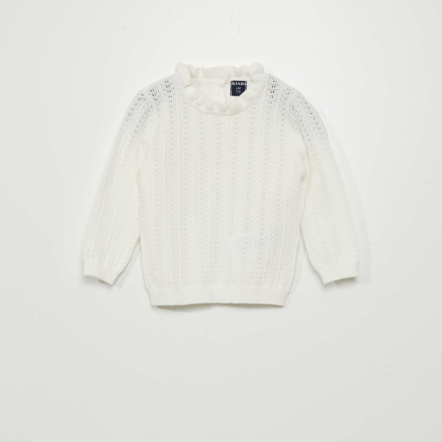 Pull en maille ajourée blanc