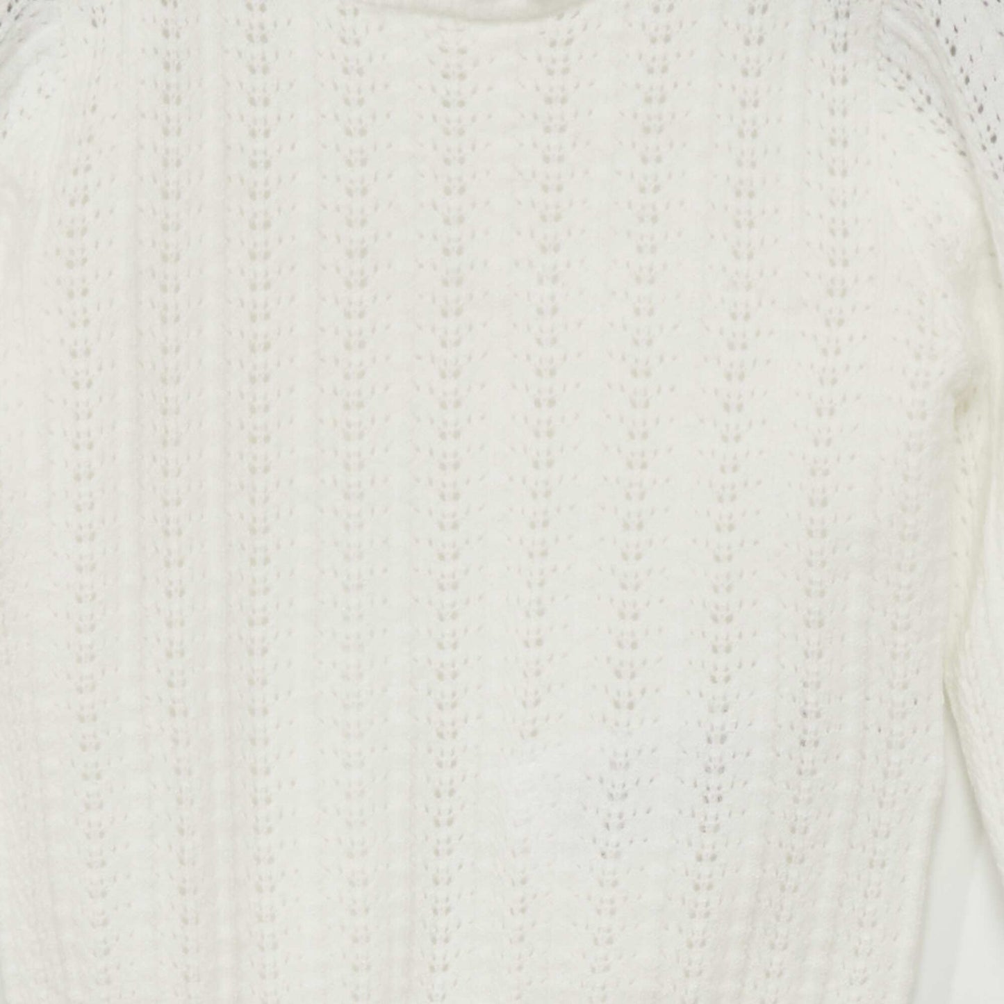 Pull en maille ajourée blanc