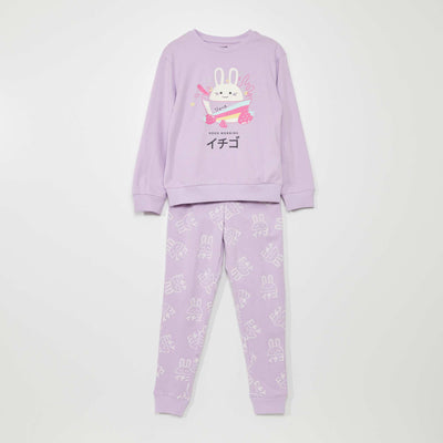 Pyjama long en jersey - 2 pi ces Violet