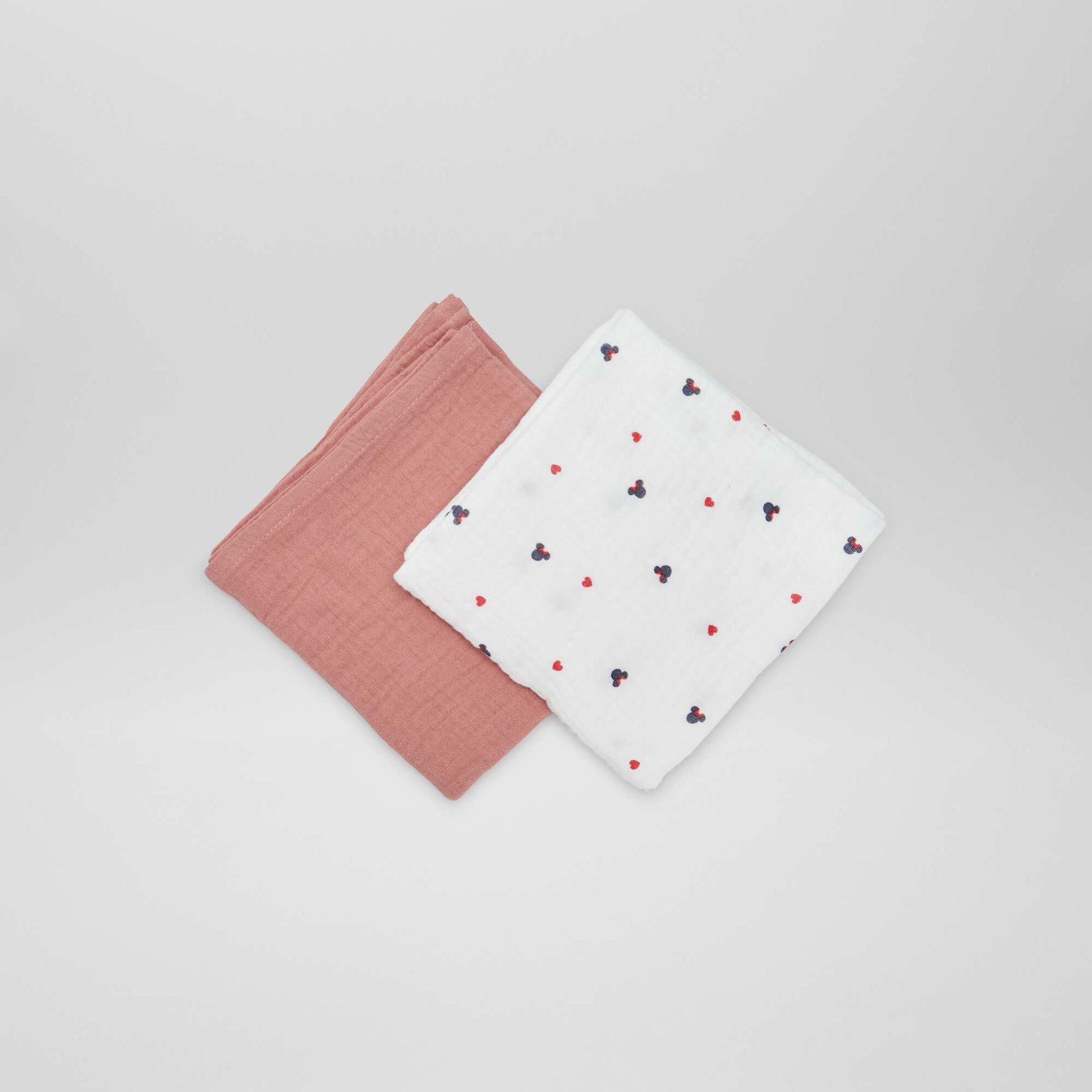 Lot de 2 langes en double gaze de coton Minnie
