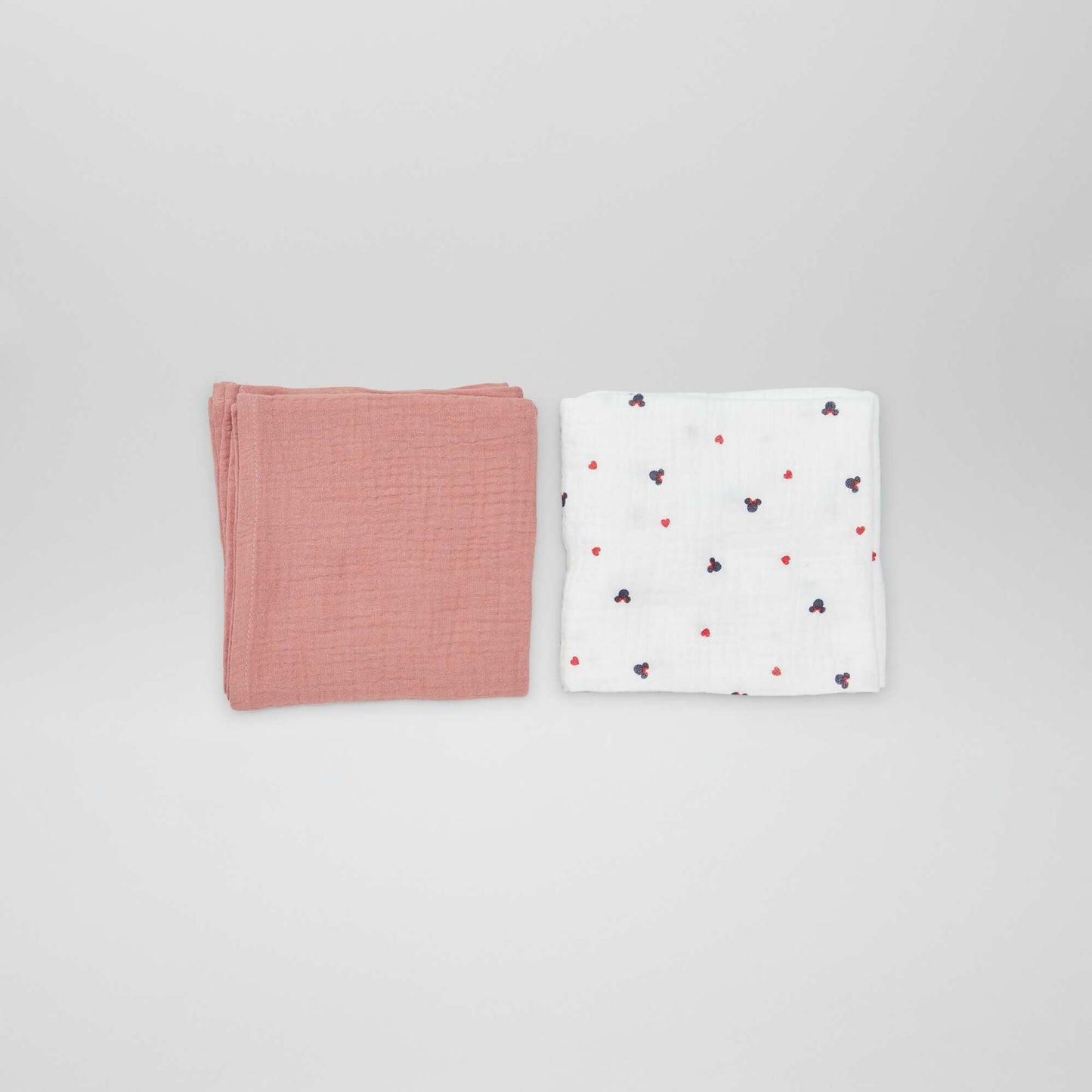 Lot de 2 langes en double gaze de coton Minnie
