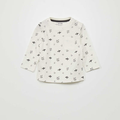 T-shirt anim Blanc/noir
