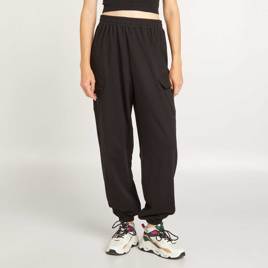 Pantalon jogging style cargo noir