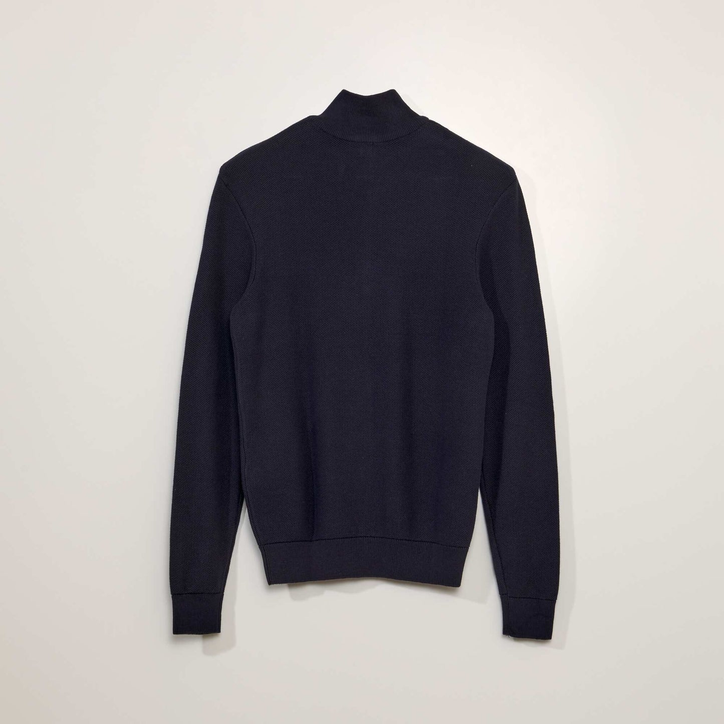 Pull en coton col camionneur Bleu