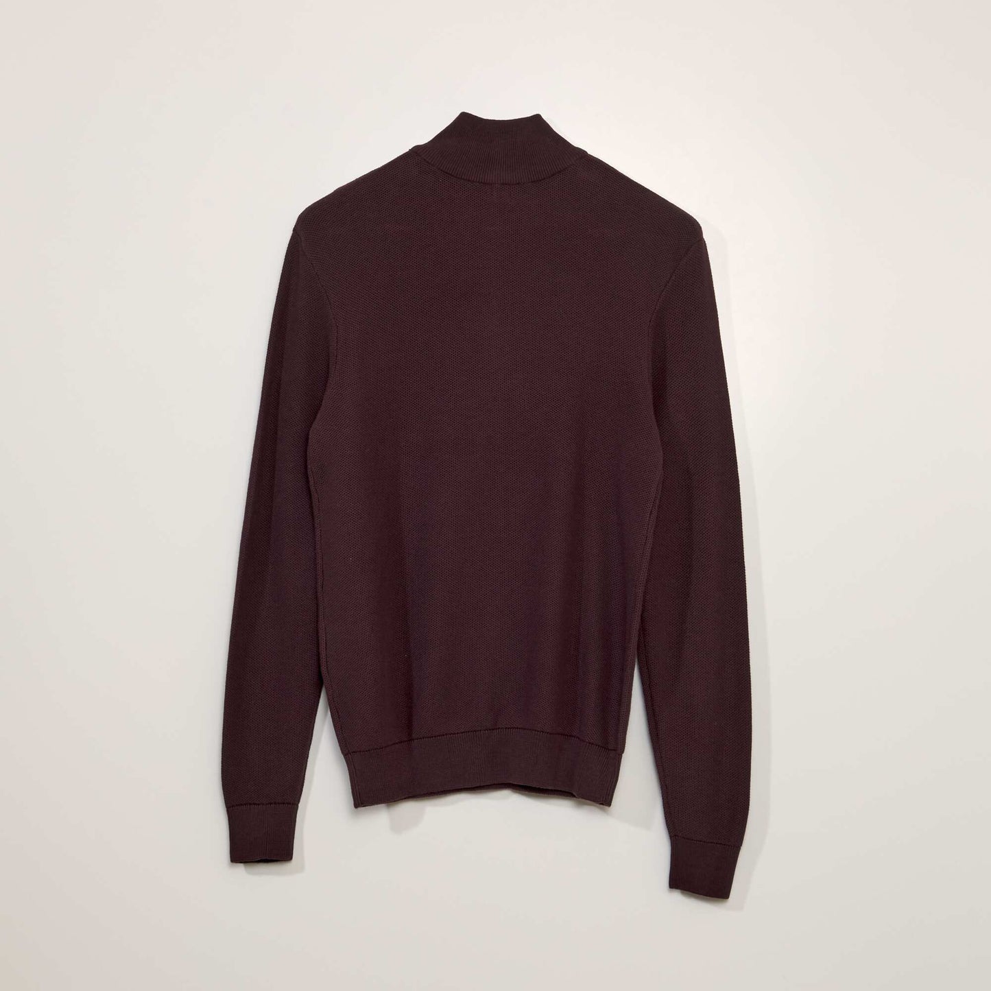 Pull en coton col camionneur Bordeau