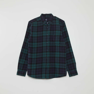 Chemise en flanelle carreaux Vert/bleu