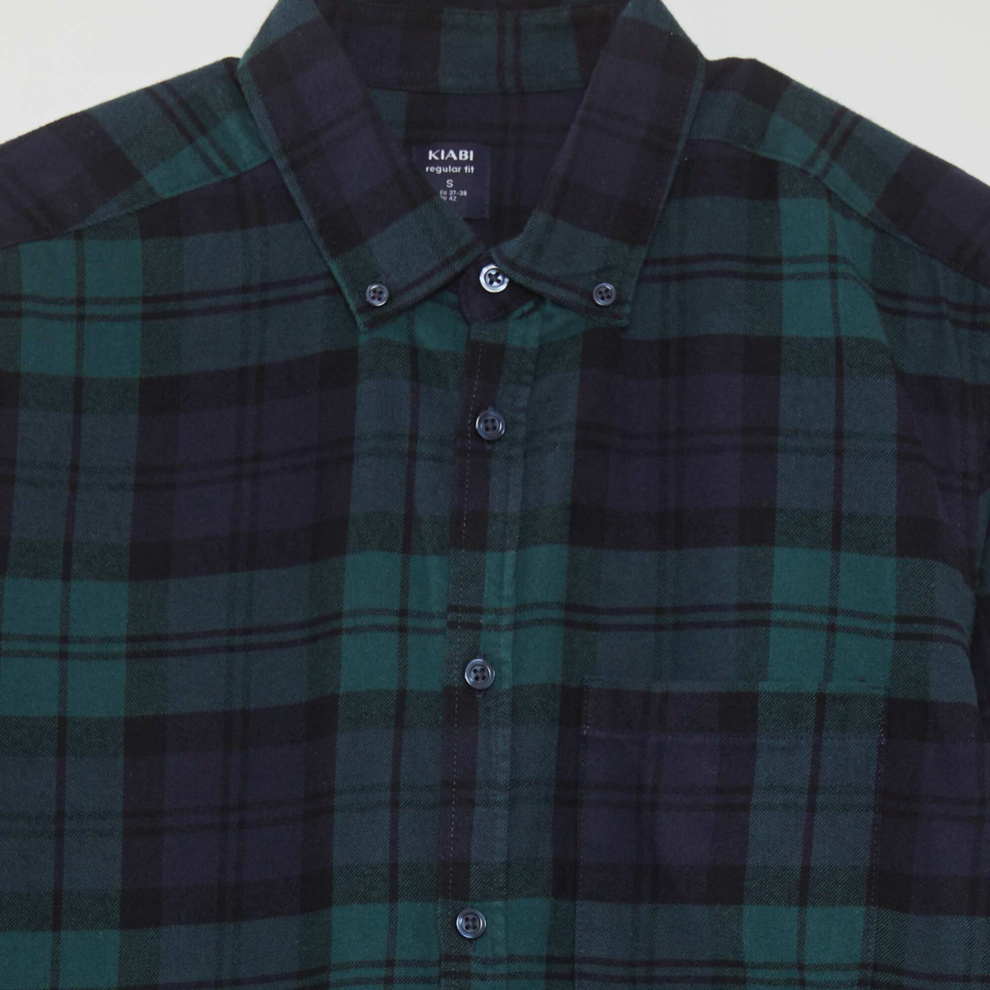 Chemise en flanelle carreaux Vert/bleu