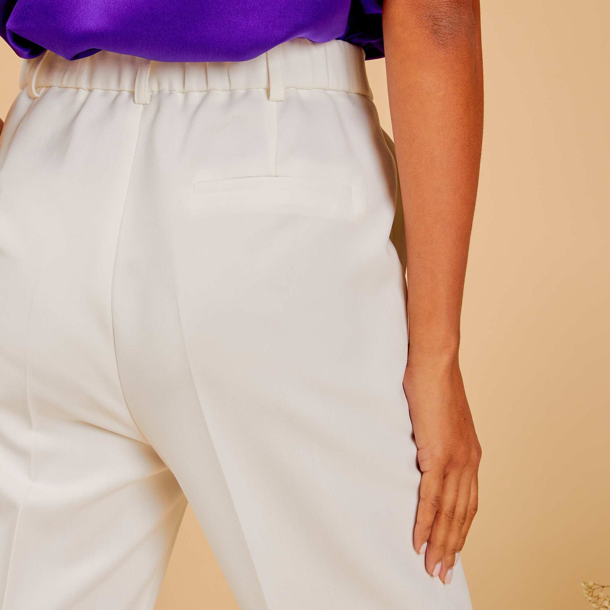 Pantalon cigarette Blanc cass