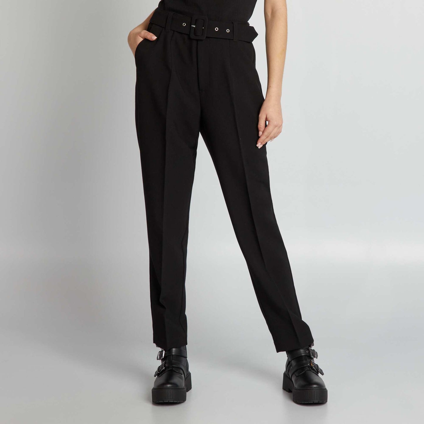 Pantalon carotte fluide noir