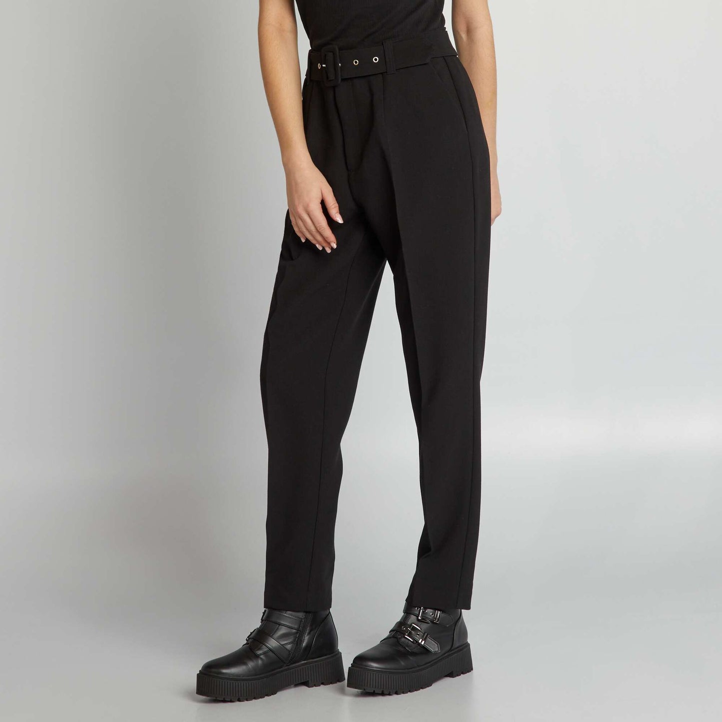 Pantalon carotte fluide noir