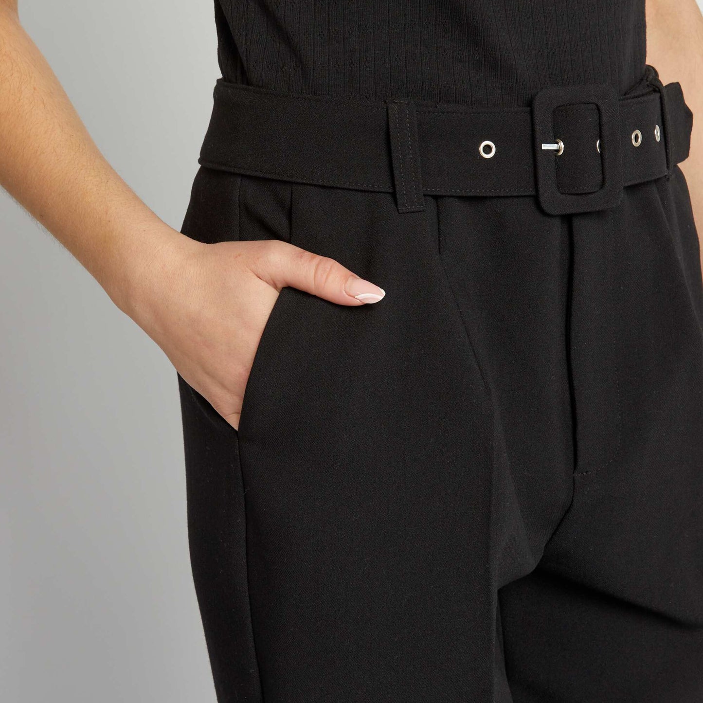 Pantalon carotte fluide noir