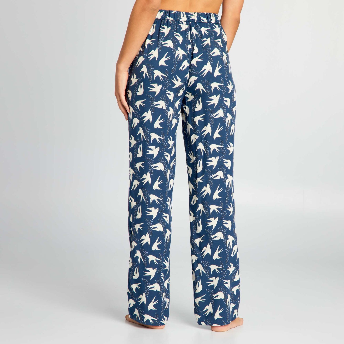 Pantalon de pyjama large imprim  Bleu