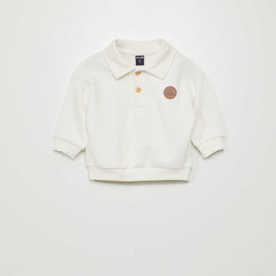 Sweat style polo blanc