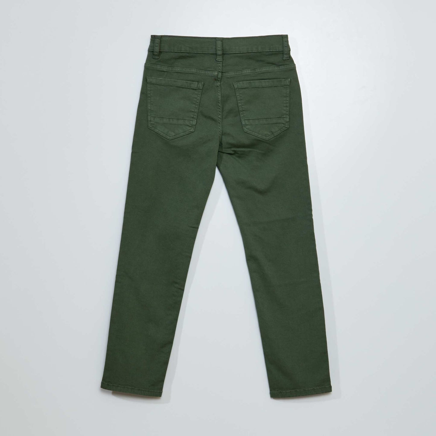 Pantalon regular en twill Vert