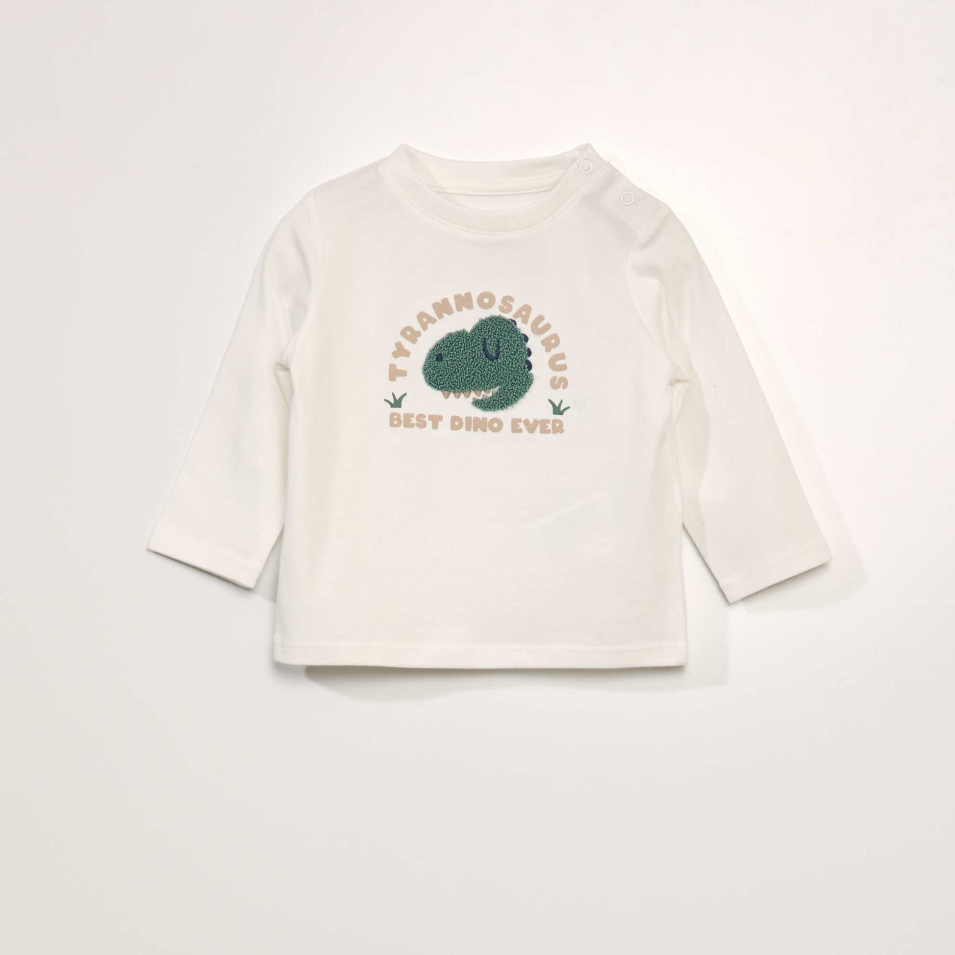 Tee-shirt chin avec imprim en bouclette Blanc