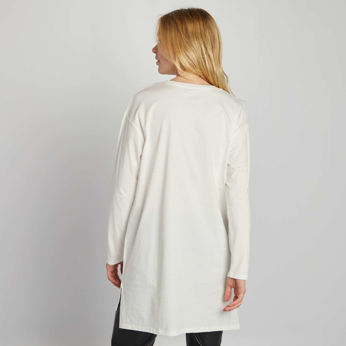 T-shirt long Blanc