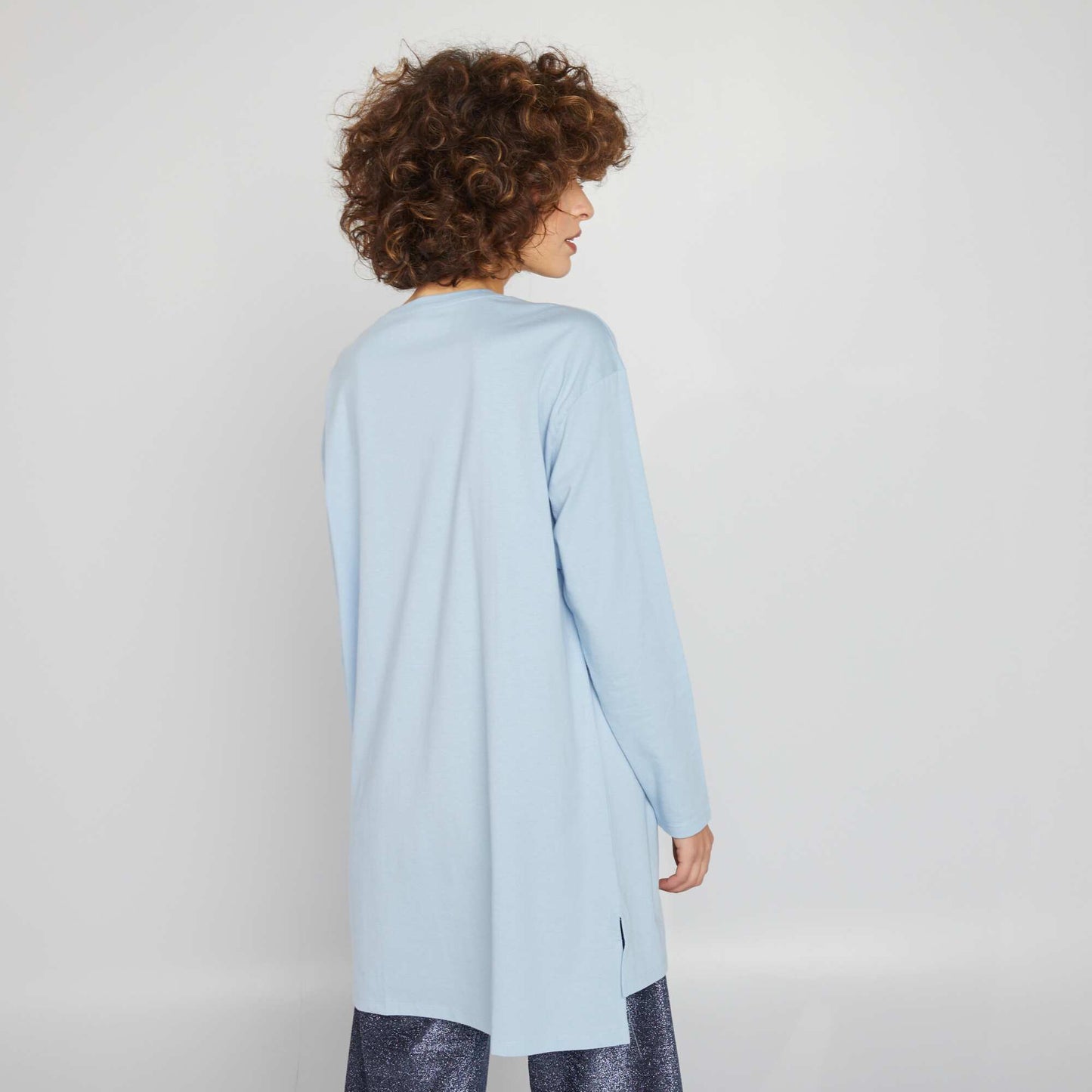 T-shirt long Bleu