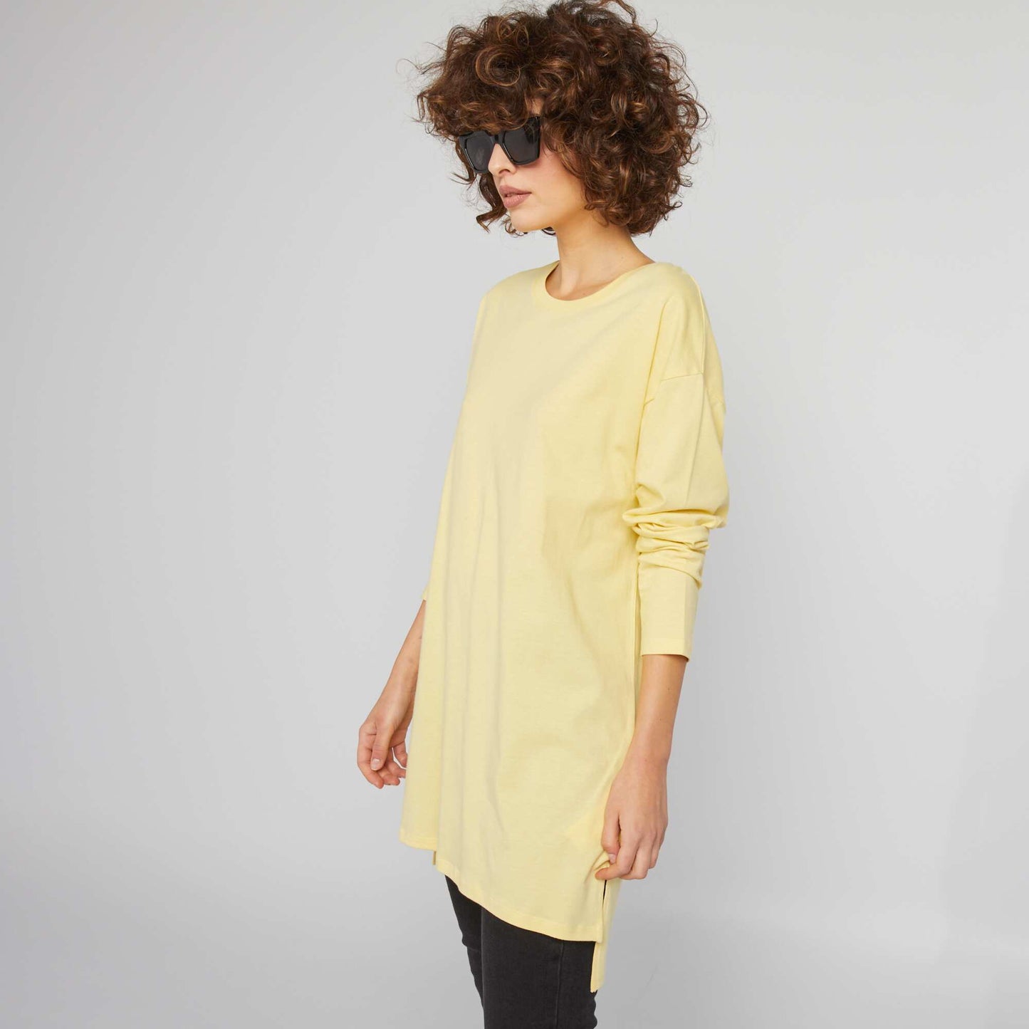 T-shirt long Jaune