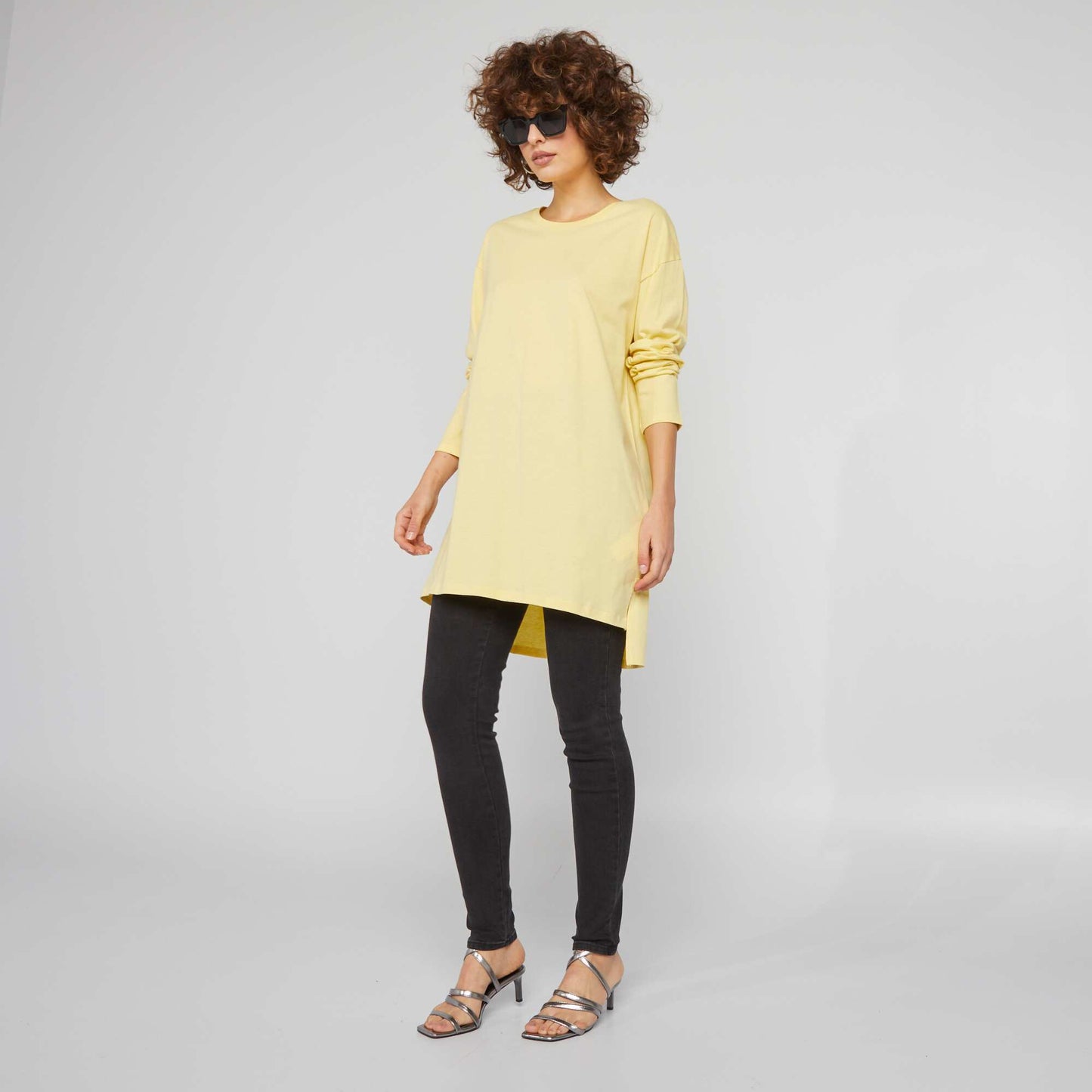 T-shirt long Jaune