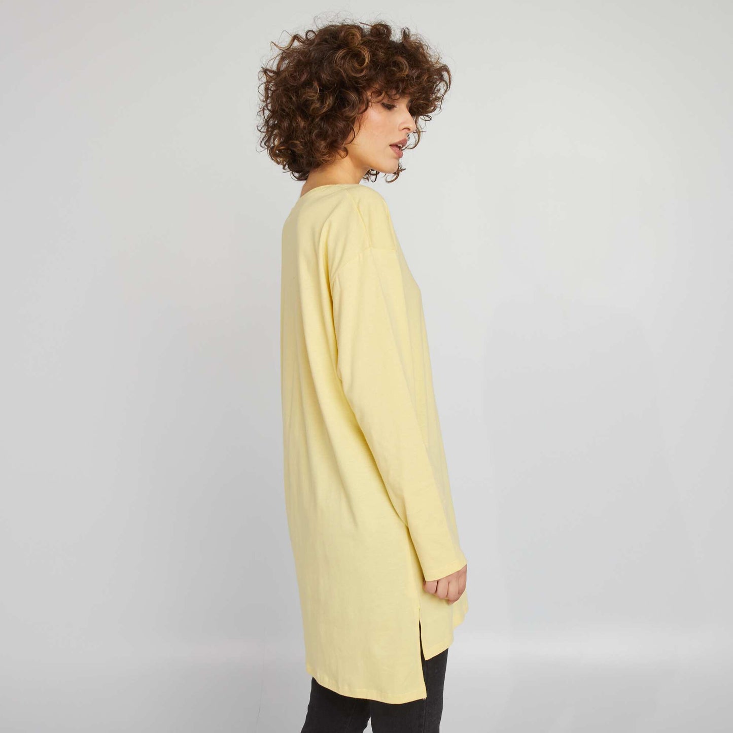 T-shirt long Jaune