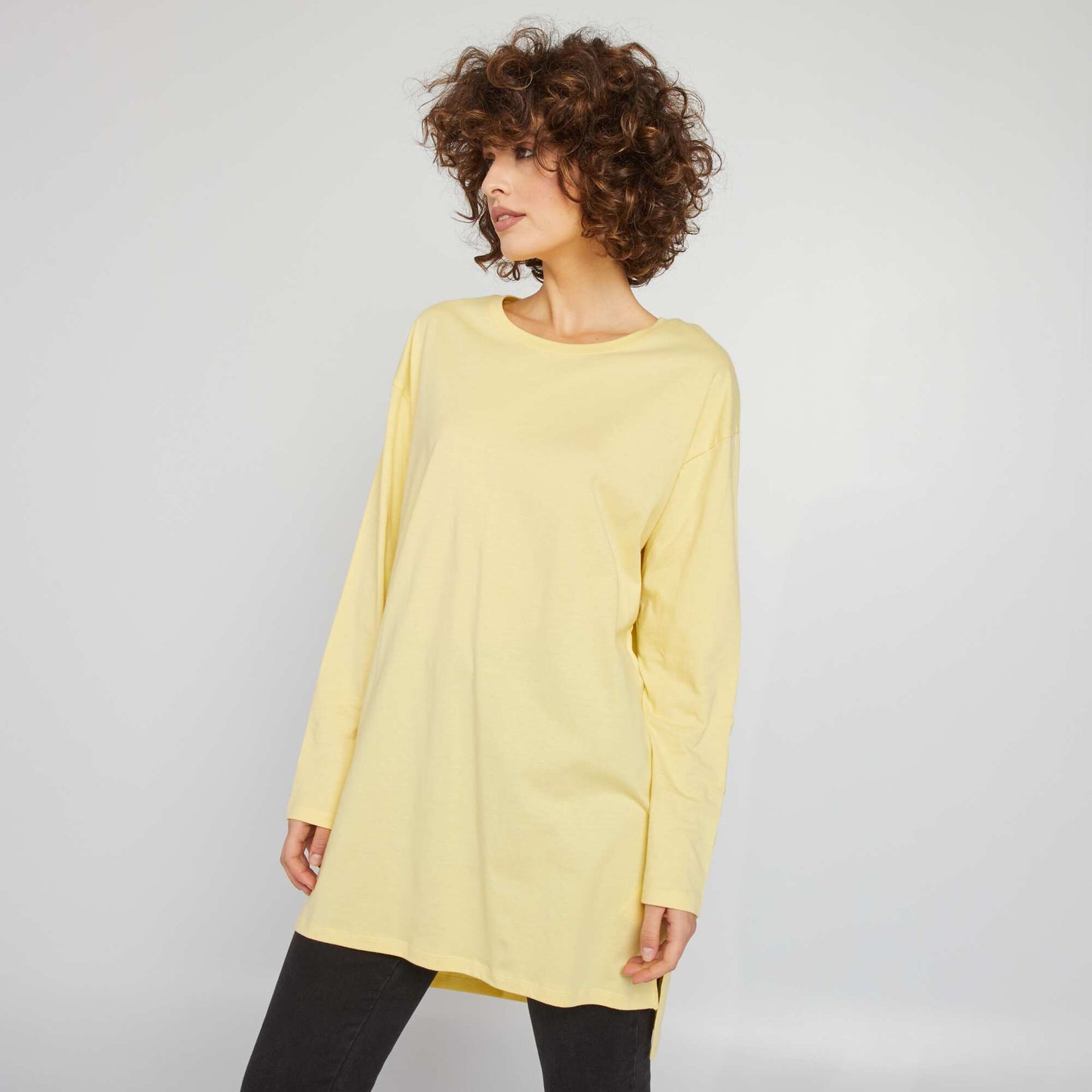 T-shirt long Jaune