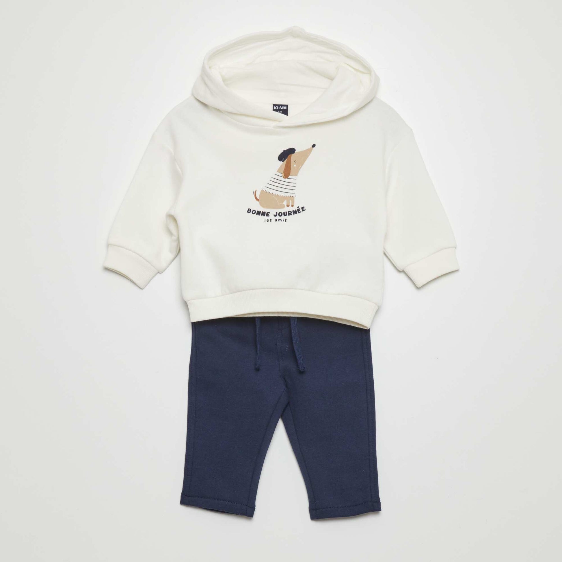 Ensemble Sweat + jogging - 2 pi ces Blanc/bleu