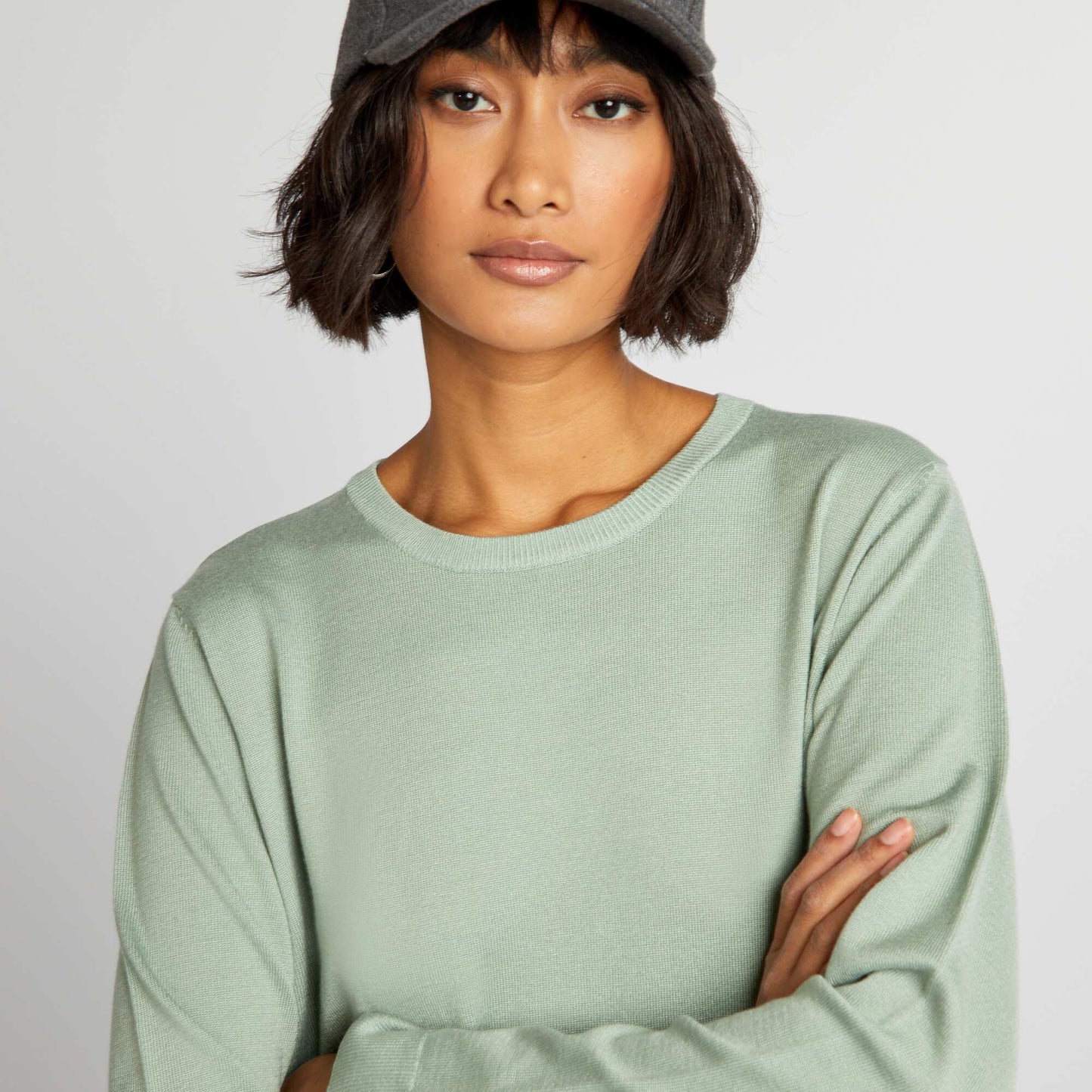 Pull fin coupe longue Vert