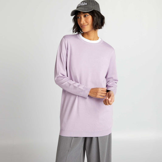 Pull fin coupe longue Violet