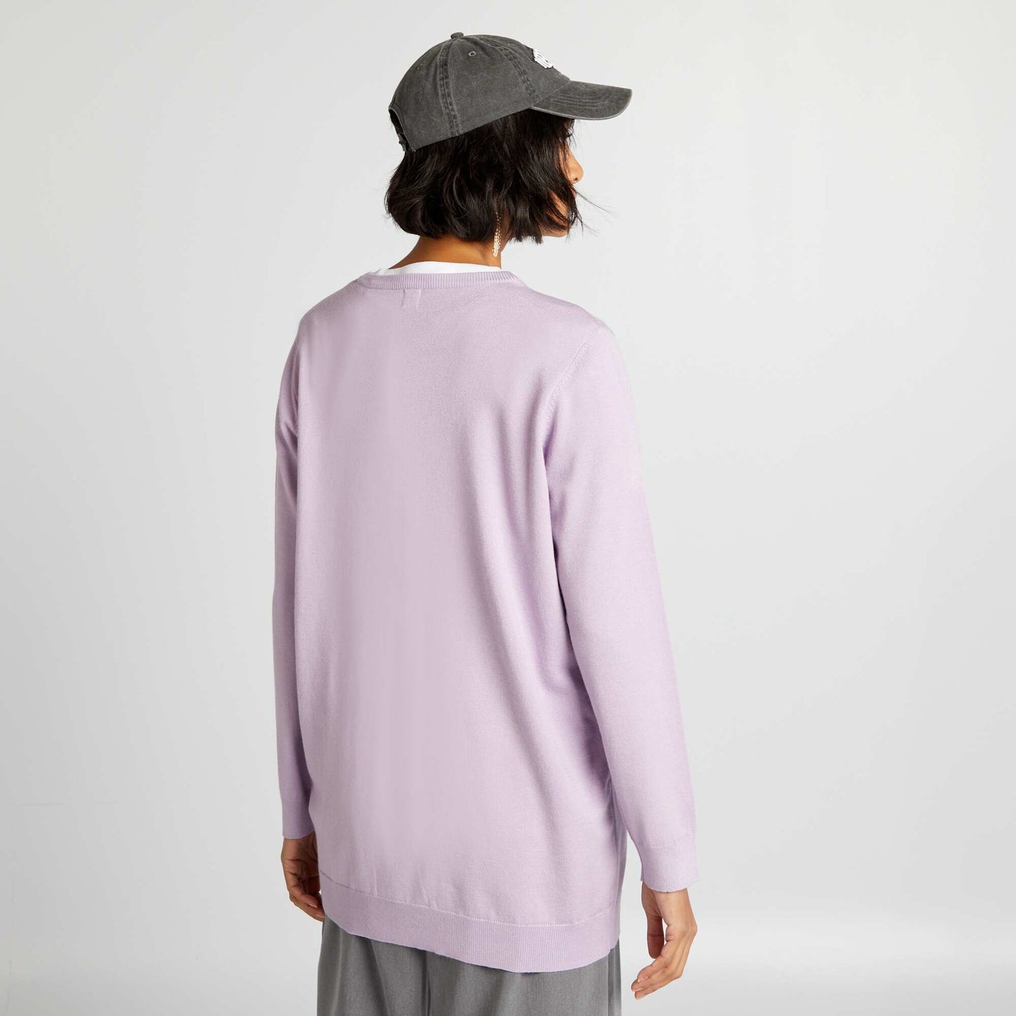 Pull fin coupe longue Violet