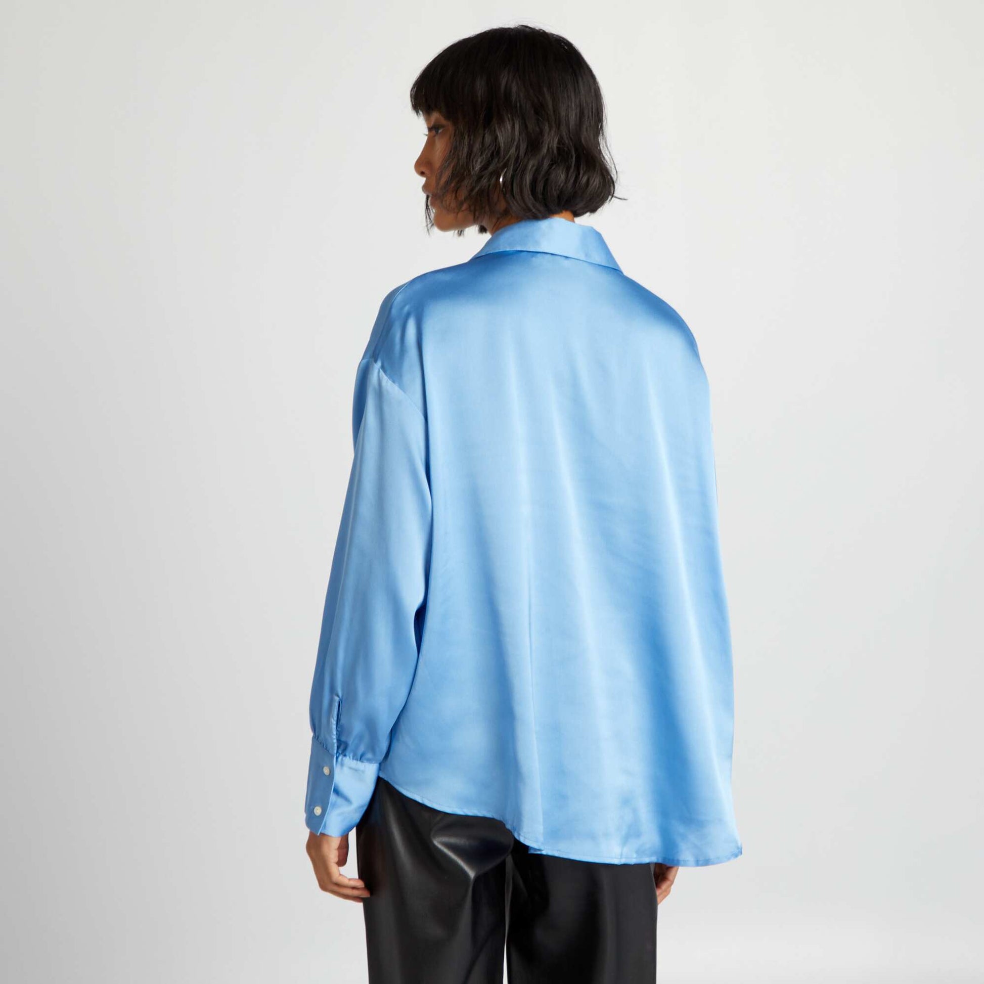 Chemisier satin Bleu