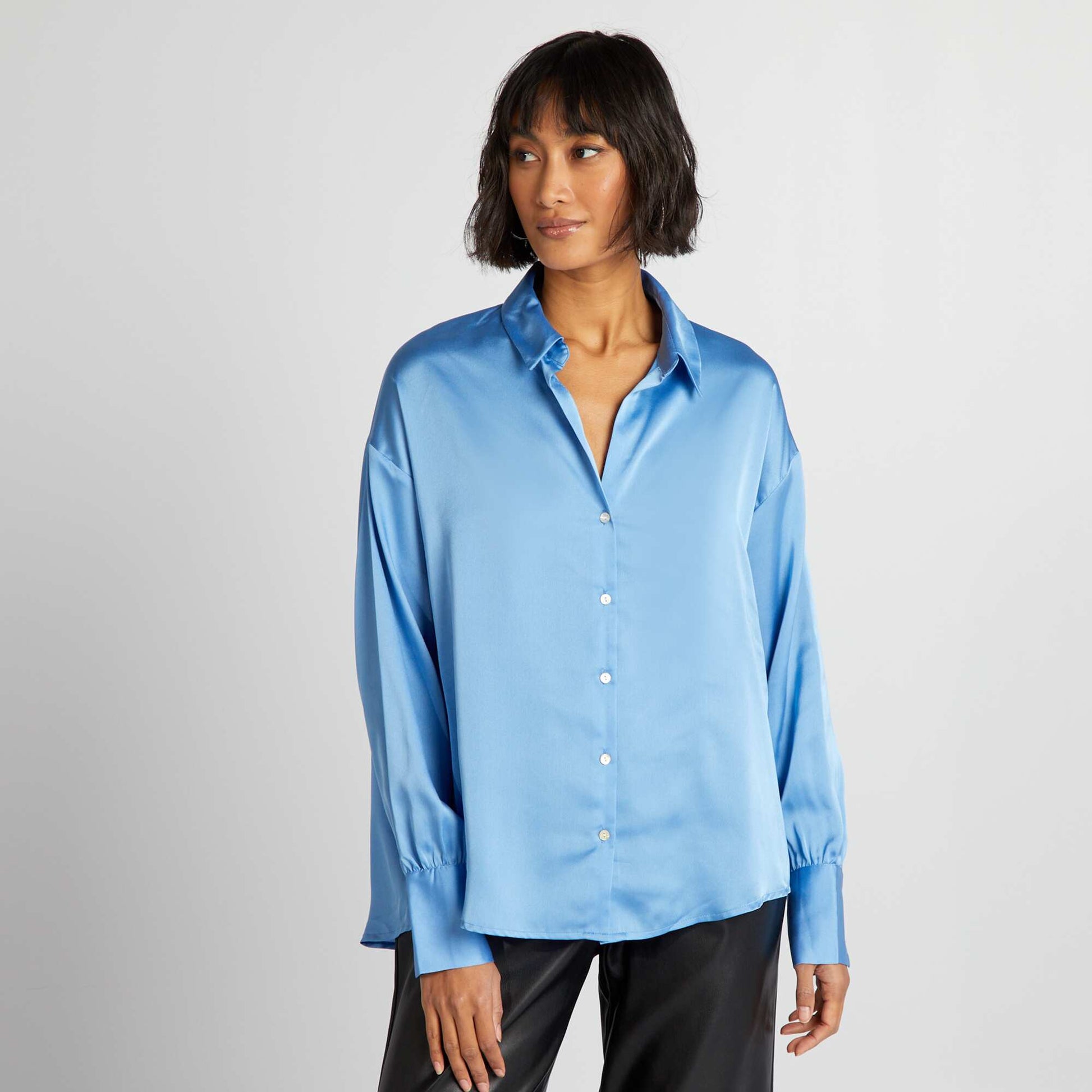Chemisier satin Bleu