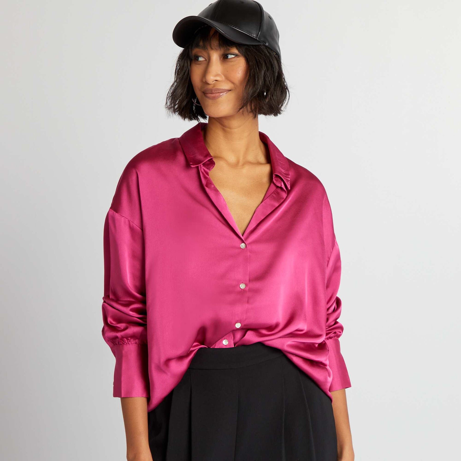 Chemisier satin Rose