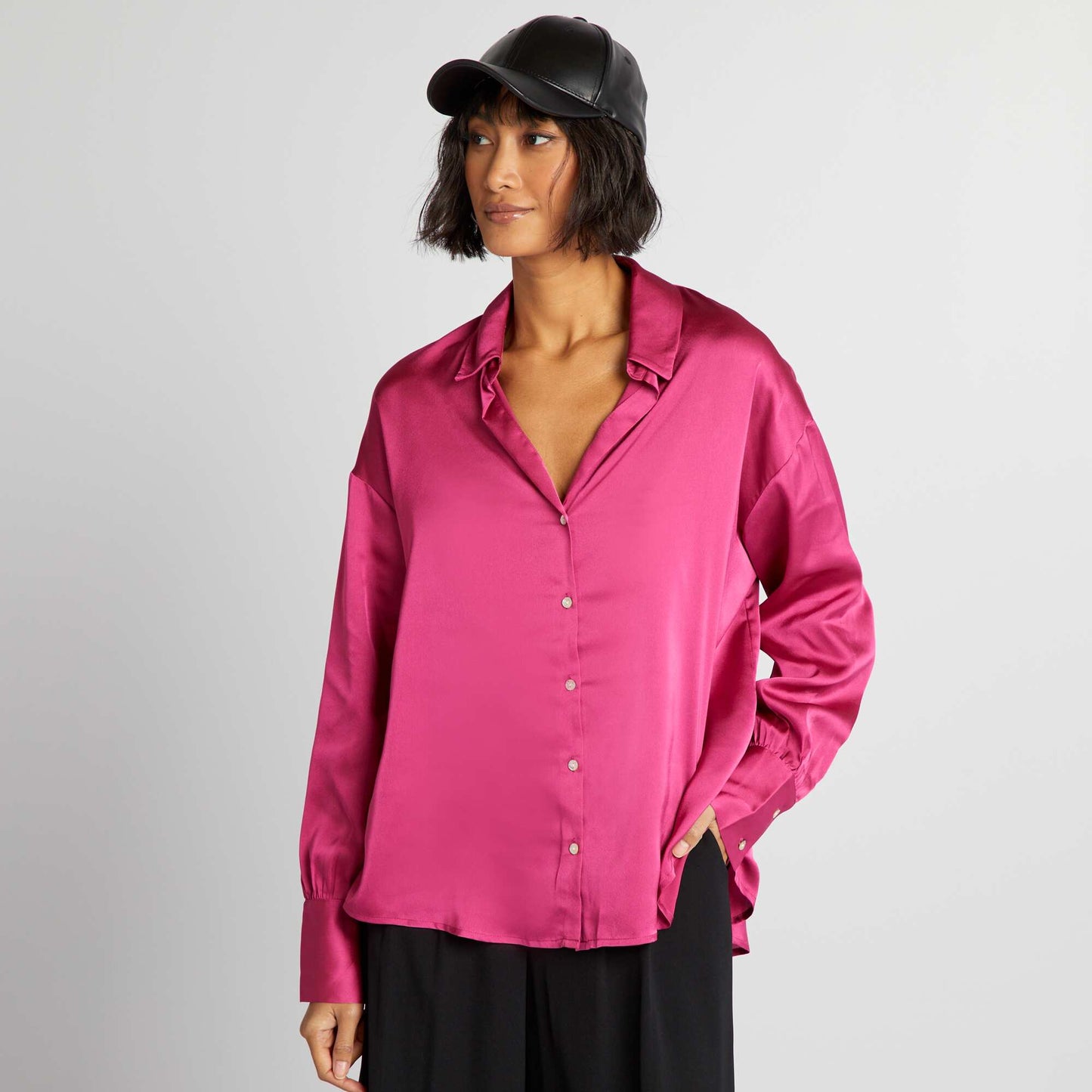 Chemisier satin Rose