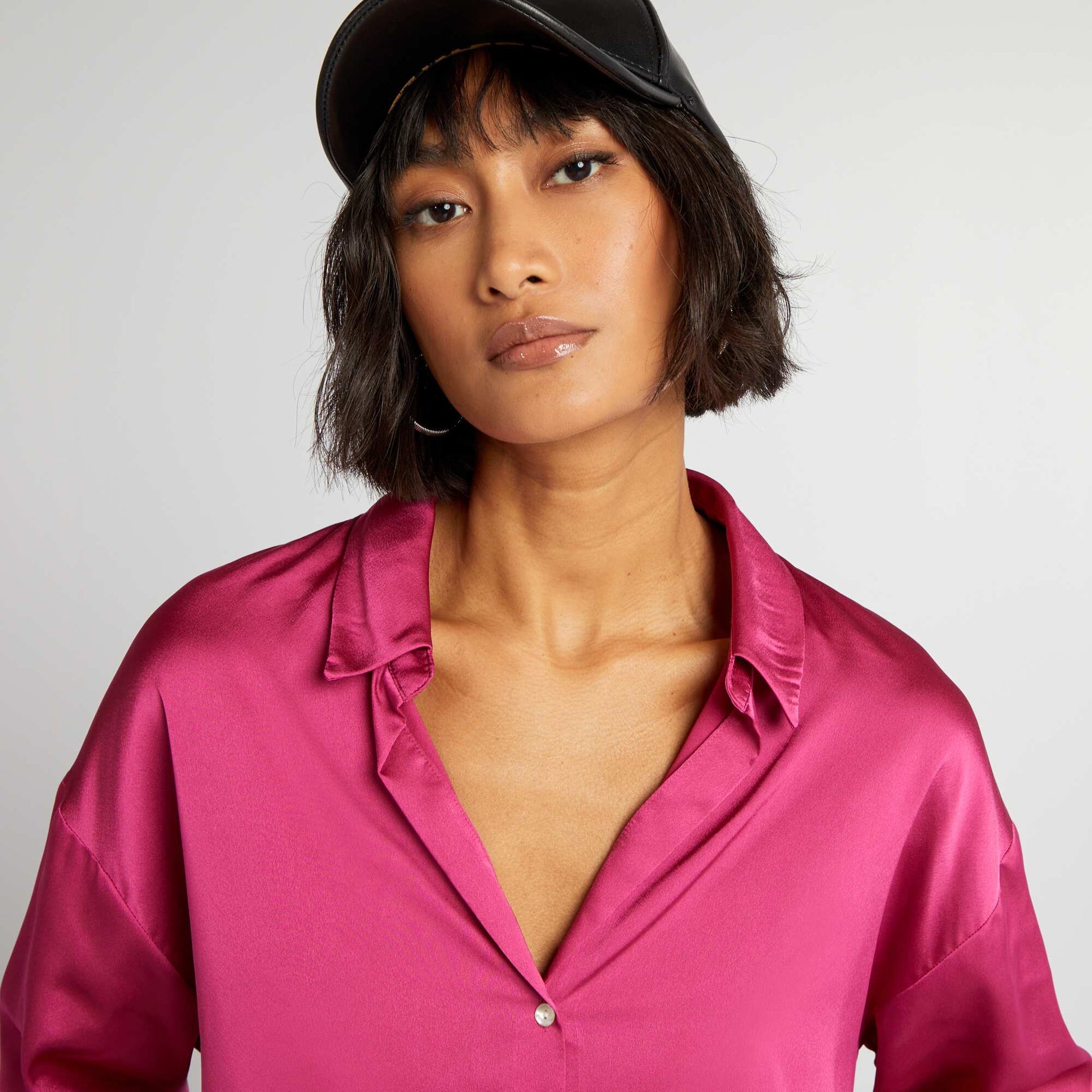 Chemisier satin Rose