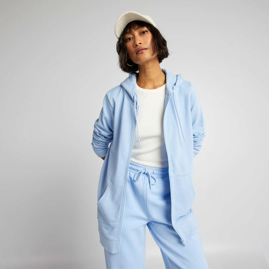 Sweat zipp capuche Bleu