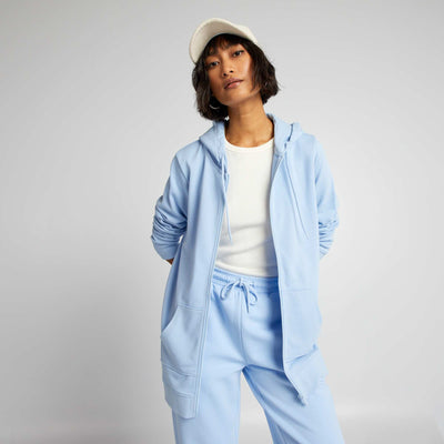 Sweat zipp capuche Bleu