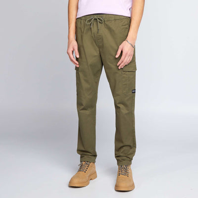Pantalon slim multipoches Kaki