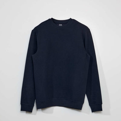 Sweat col rond en maille rayures Bleu marine
