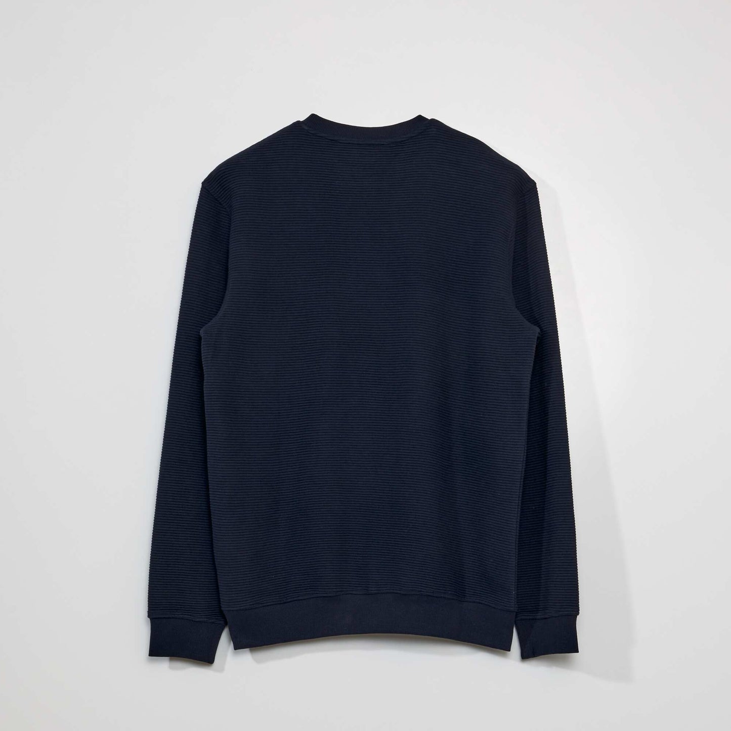 Sweat col rond en maille rayures Bleu marine