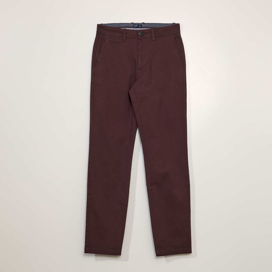 Pantalon chino en twill Bordeau