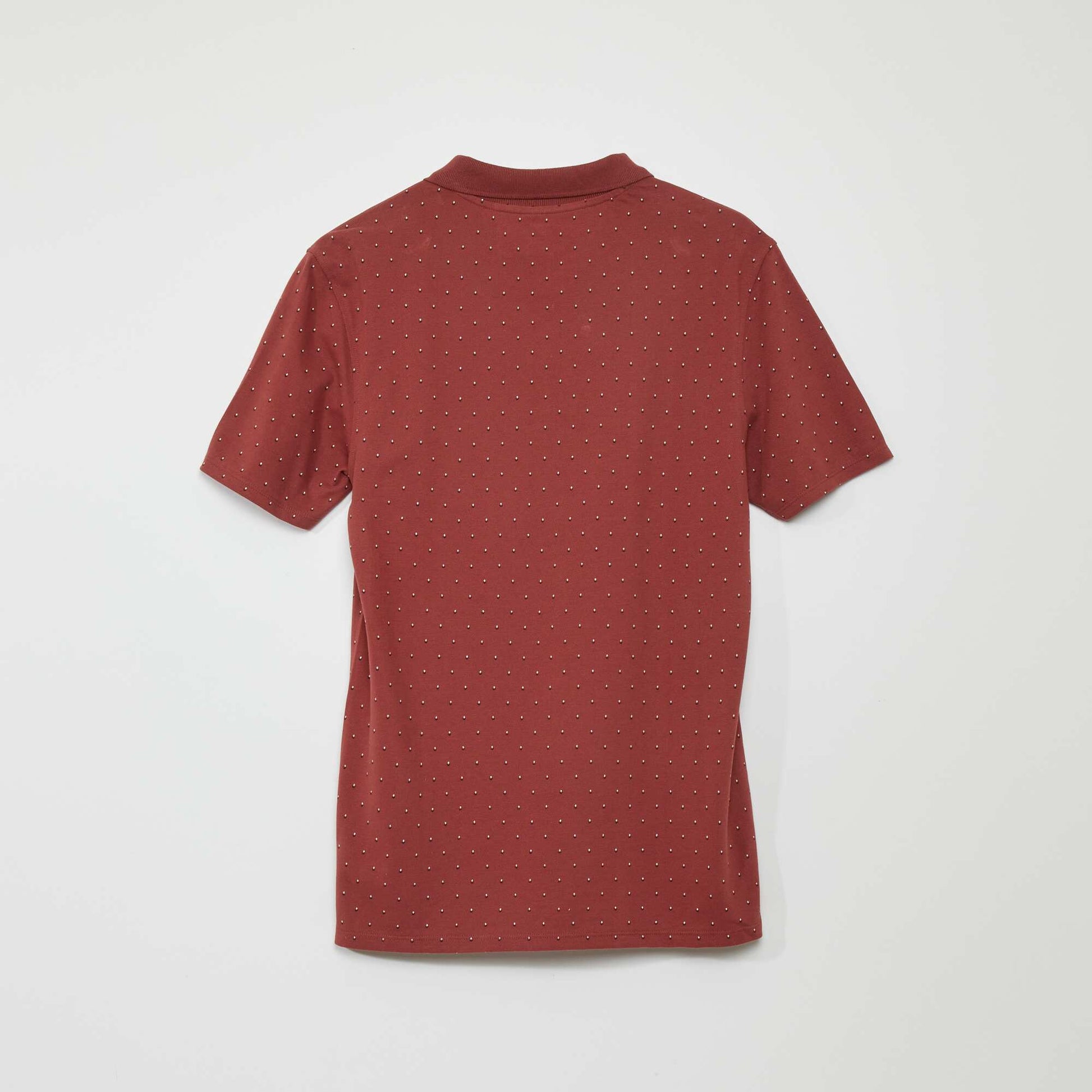 Polo en piqu de coton avec imprim Rouge